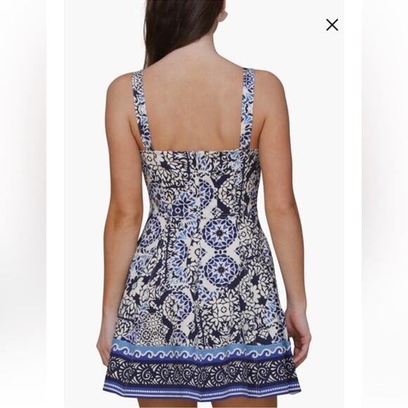 NWT Avec Les Filles Sweetheart Neck Stretch Cotton Mini Sundress - Size: 8 - Picture 3 of 12
